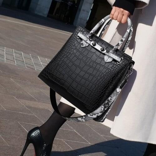 New Luxury Women Handbags High Quality Pu Leather Fashion Shoulder Crossbody Bags For Women Crocodile big Tote Messenger Purse