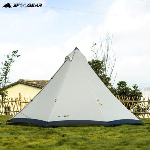 3F UL Gear Large Space Pyramid Tipi Tent For 4-6 Persons Waterproof Windproof Camping Tent With Snow Skirt Family Tent 210T/40D