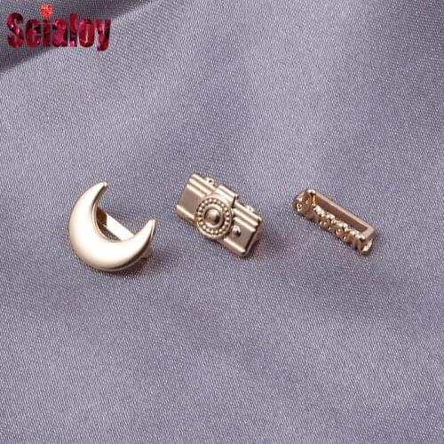 Seialoy 5Pcs/lot Golden Moon Charm Fit 10mm Bracelet For Women New Christmas Tree Beads Fit Belt Bangle Accessories Beaded