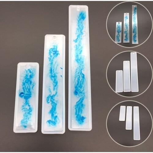 Rectangle Bookmark Silicone Molds For Epoxy Resin DIY Bookmark Crafts Decorations Handmade Jewelry Making Tools 3 Sizes