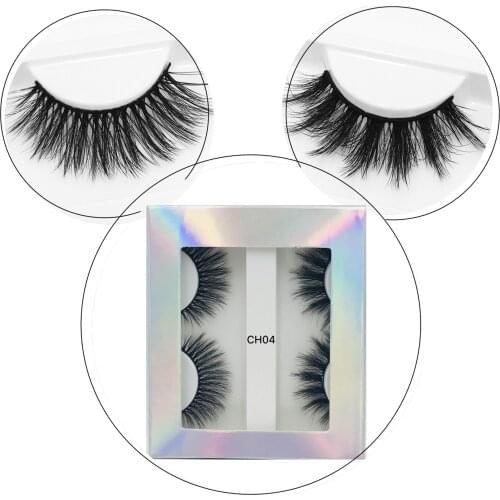 NEW 2 Pairs Mixed Styles 3D Mink Hair False Eyelashes Handmade Natural Long Eyelash Wispy Fluffy Multilayer Lashes Reusable