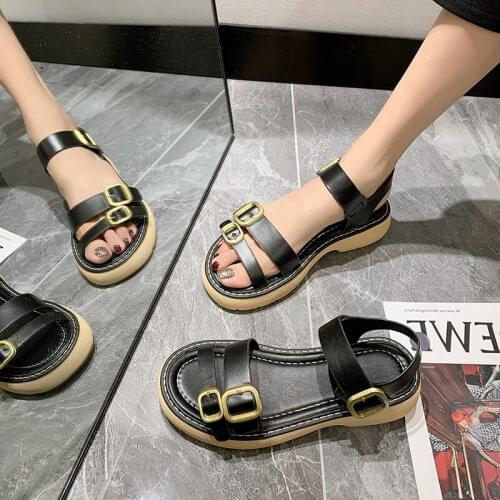 Summer New Style Comfortable Soft Sole All-Match Casual Sports Sandals Fashion Thick-Soled Large Size 40 Womens Shoes