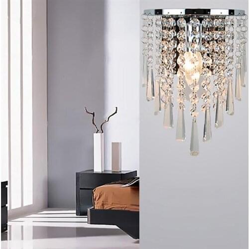Modern Crystal Wall Lamp Chrome Sconce Wall Light for Living Room Bathroom Home Indoor Lighting Decoration