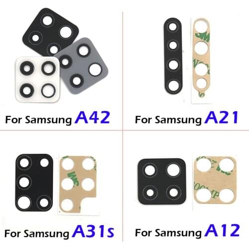 2PCS Rear Camera Glass Lens With Glue Adhesive Sticker For Samsung A10S A20S A12 A21 A31S A42 Replacement Parts