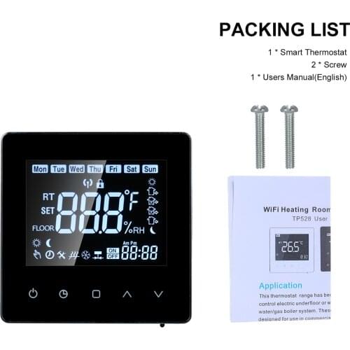 3A Smart Thermostat Touch-screen Programmable Thermostat with Water Heating Digital Temperature Controller for Home School Hotel