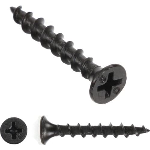 200pcs M4 Countersunk Flat Head Self Tapping Screw Black Bugle Head Screw Dry Wall Wood Screw for Furniture