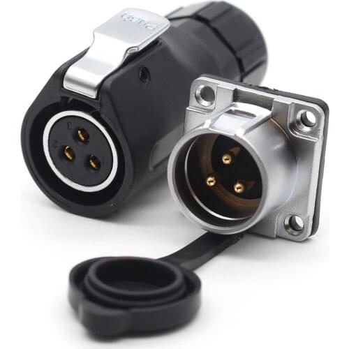 XHP20, IP67 Waterproof 3 Pin LED Power Cable Connector High-Voltage Aviation Connector Electrical Power Male Socket Female Plug