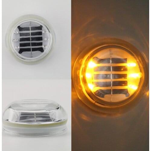 Tempered Glass Waterproof LED Solar Powered Road Stud Light 2.5V / 120mA solar warning devices
