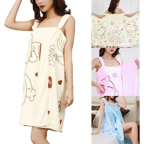 Women Microfiber Fast Drying Bath Skirt Bathrobes Bath Towel Wearable Lady Convenient Soft Beach