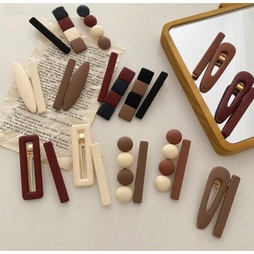 1Set Vintage Hair Clips Pin for Women Fashion Geometric Flower Barrettes Headwear Girls Sweet Hairpins Chic Hair Accessories