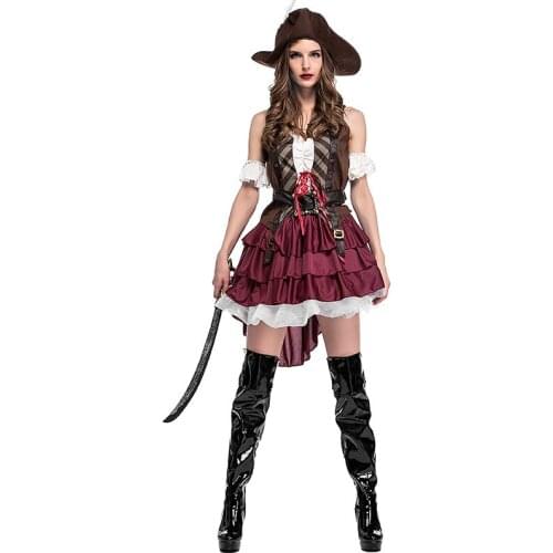Halloween Women Pirate Cosplay Costumes Adult Sexy Pirate Halloween Cosplay Costumes Women Captain Cosplay Costumes