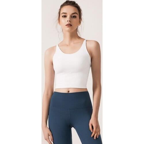 Women Sports Shockproof Cross Straps Bra Running Gym Sports Bra Top Widen Hem Push Up Workout Fitness Yoga Crop Bras