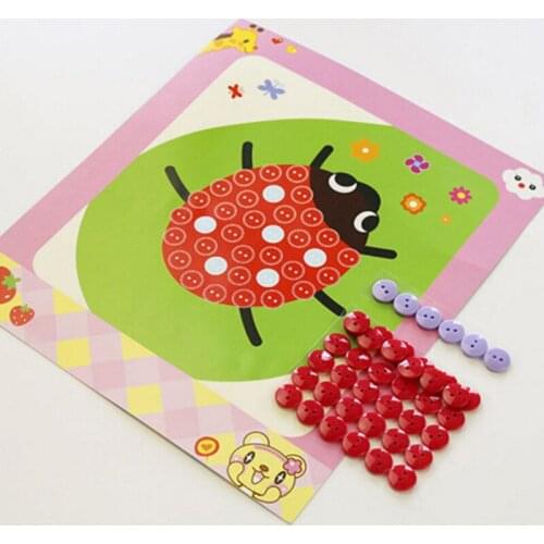 1pc Button Puzzle Stickers Random Children Craft Toys Handmade Kids DIY Toys Gift