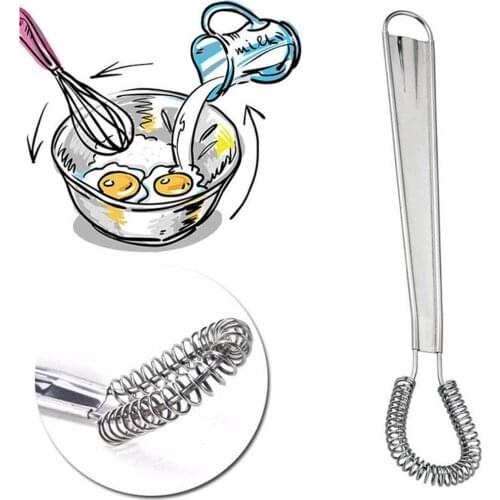 1PC Spiral Stainless Steel Whisk Egg Beaters Tool Cream Stirring Home Baking Cooking Kitchen Appliances 20 CM