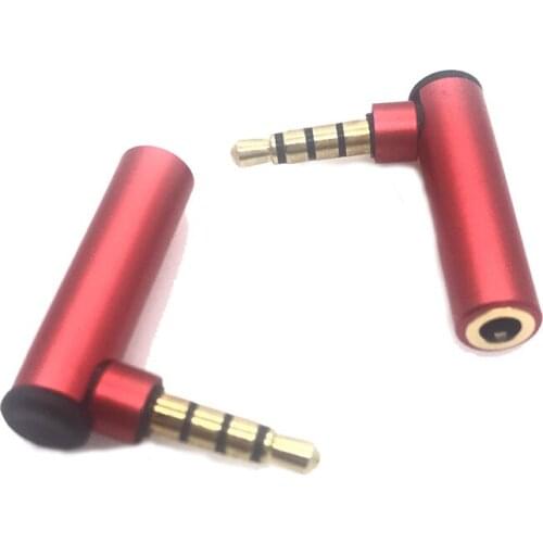 1pcs 90 Degree Elbow 3.5mm Right Angle Male to Female Header Adapter 4 Section L Headphone Audio Converter 3.5mm Male to Female