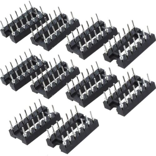 10pcs 14Pin DIP Round DIP IC Socket Adapter Solder Type