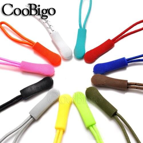 10pcs Colorful Zipper Pulls Tent Backpack Tab Replacement Clip Fit Rope Tag Travel Bag Suitcase Zip Cord Puller End Fixer