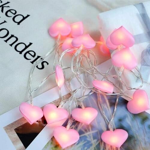 10leds 20leds 40leds Led Love Heart Wedding String Fairy Light Holiday Christmas Lighting Garland for Party Girl Bedroom Decor