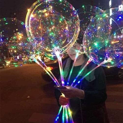 20 Inch Luminous LED Balloon Transparent Colored Flashing Lighting Balloons Wedding Party Decorations LX4756