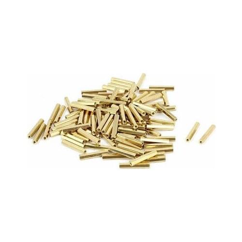 50Pcs M2x17mm Brass Column Female Stand-off Hexagonal Spacer M2 Thread Dia