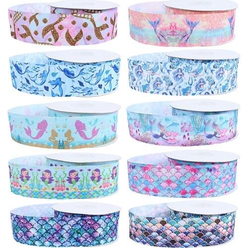 50yards/lot) Beautiful mermaid print ribbon
