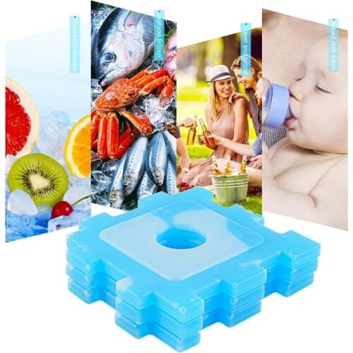 94PF 6/10 Pcs Slim Ice Packs Reusable Freezer Blocks Quick Cooling Cooler for Lunch Box Picnic