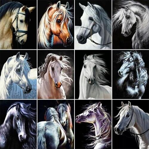 ARMYQZ 5D DIY Diamond Embroidery Horse Square/Round Diamond Painting Animal Rhinestone Picture Home Decoration