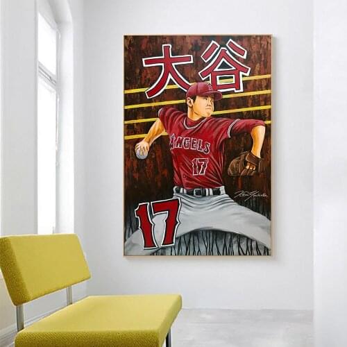 Talented Baseball Player Ohtani Shohei Oil Painting Art Painting Canvas Painting Living Room Bedroom Decoration