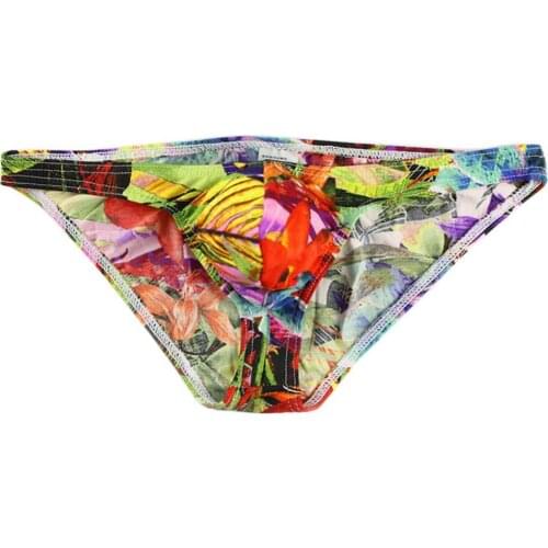 70% Hot Sell Fashion Printed Low Waist Sexy Men Briefs Breathable Modal Underwear Underpants