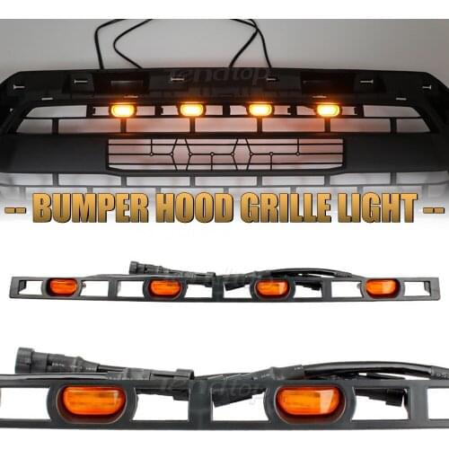 4Pcs For Toyota Tacoma 2012-2015 Bumper Hood Indicator Car Front Grille LED Signal Light Replacement Car Assessories Amber