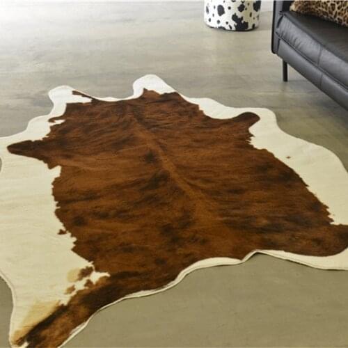 Large Size Cow Leopard Carpet Imitation Animal Skins Natural Shape Rugs Living Room Decoration Non-slip Mats