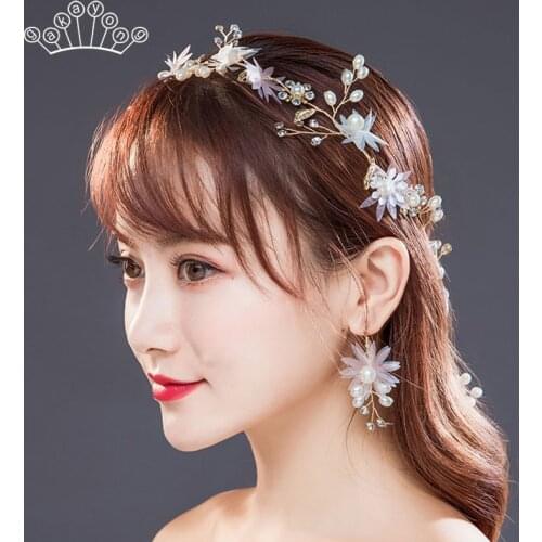 Lace Flower Wedding Hair Accessories Bridal Bridesmaid Hair Accessories Pearl Headpiece Hair Pin Hair Jewelry Accessories