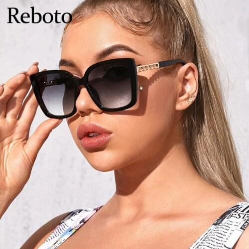 Trendy Sunglasses 2021 Square Black High Quality Gradient Glasses Fashion Metal Drive Sun Glasses Female UV Eyewear Oculos