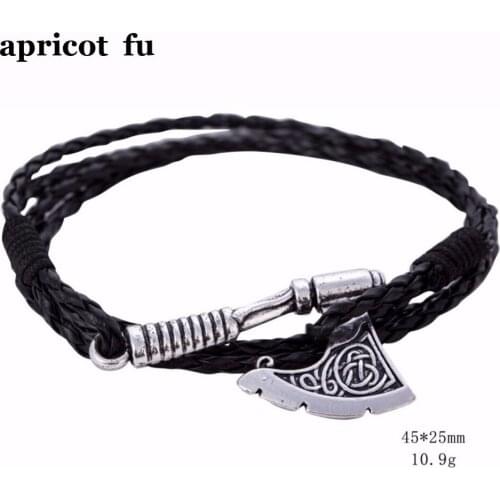 Axe Wrap anchor Bracelet Leather Accessories Slavic Perun Men Leather bangle Bracelets men Jewelry