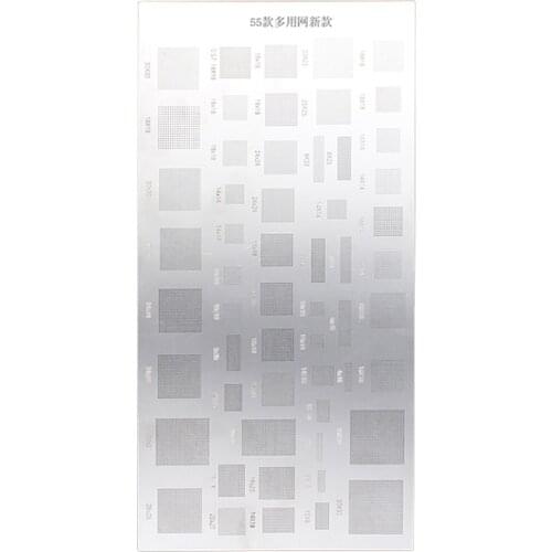 High Quality 55 Kinds BGA Reballing Stencil Kits Solder Template For Phone PC Universal Phone IC Chip Rework Repair Tools