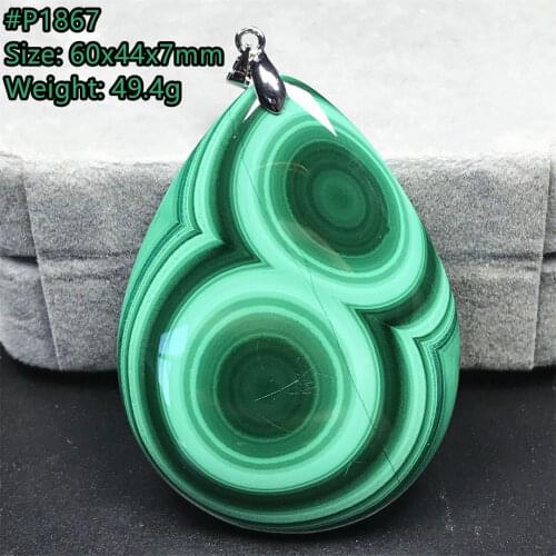 Natural Green Malachite Chrysocolla Pendant Jewelry For Women Men Healing Crystal Stone Silver Water Drop Beads Gemstone AAAAA