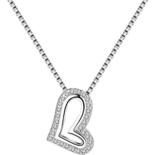 Everoyal New Arrival Lady Crystal Heart Pendant Necklace For Women Accessories Trendy 925 Silver Girls Clavicle Necklace Jewelry