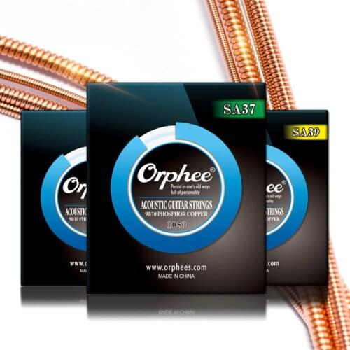 Orphee 6pcs/set Acoustic Folk Guitar Strings Extra Light Hexagonal Steel Core Guitarra Strings Guitar Accessories SA37/38/39