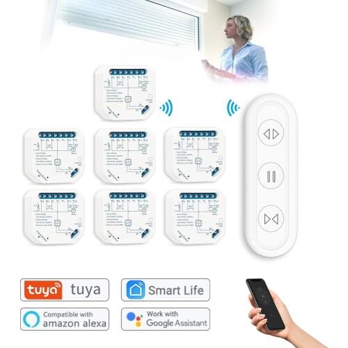 Tuya Smart Life Wifi Curtain Switch for Motorized Shades or Blinds Works with Google Assistant and Echo Alexa Voice Control