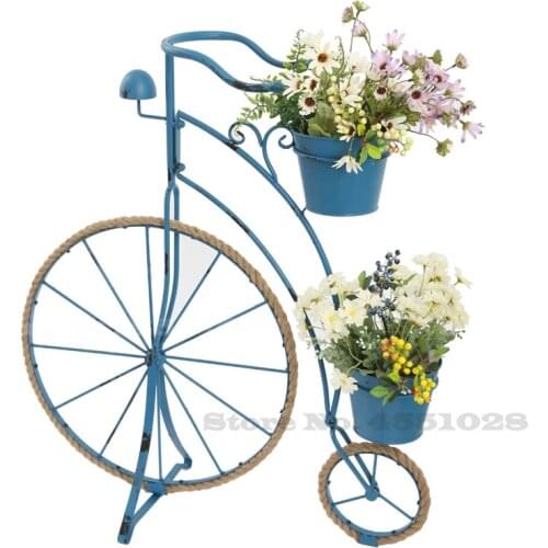Stand for Flowers Creative Wrought Iron Bicycle Shape Flower Pot Stand Gardening Groceries Window Decorative Ornaments