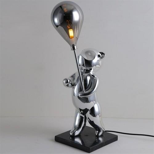 Postmodern Luster Luxury Table Lamp Childrens Room Bedroom Bedside Restaurant Bar Cafe Streamer Decoration Bear Table Light LED