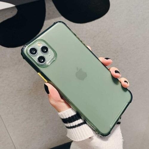 Simple Matte Transparent Green Phone Case for iPhone 11 Pro XS Max XR 6s 8 7 6 Plus 8plus Candy Soft Silicone TPU Back Cover
