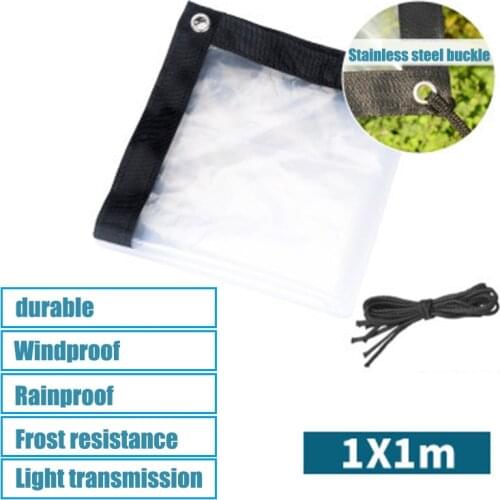 Transparent Rainproof Shed Cloth Tarpaulin Lightweight Waterproof Tarp Cover Tent Shelter fkxe