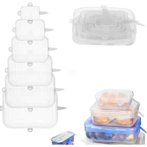 Dropship Food Silicone Cover Cap Reusable Stretch Lids Food Wrap Bowl Kitchen Stoppers Universal Silicone Lids For Cookware Bowl