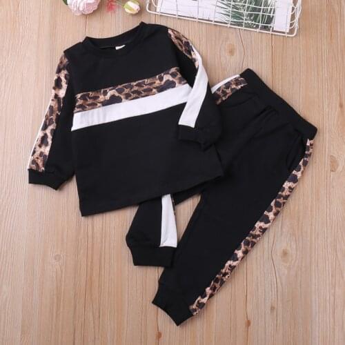 Kids Baby Clothes Casual Outfit 2021 Autumn Winter Girls Clothing Sets Toddler Children Clothes Leopard Print Tracksuit For Boys