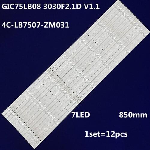 LED Backlight Strips for 75V2 75S425LACA 75S421 75S423 GIC75LB08 3030F2.1D V1.1 E466169 4C-LB7507-ZM031