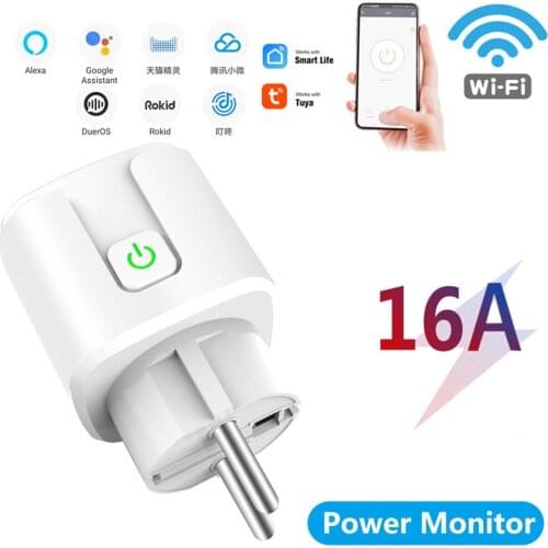 WiFi Smart Plug 16A EU US Socket Tuya Smart Life APP Work with Alexa Google Home Assistant Voice Control Power Monitor Timing