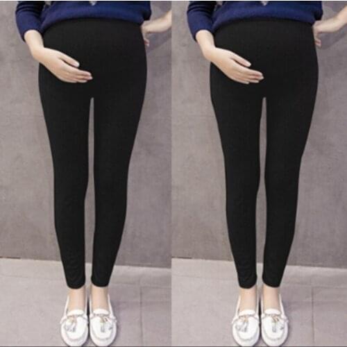 Women Black Pencil Pants For Pregnant Casual Fashion Maternity Pants All Match Thin Pregnancy Leggings Autumn Women Trousers