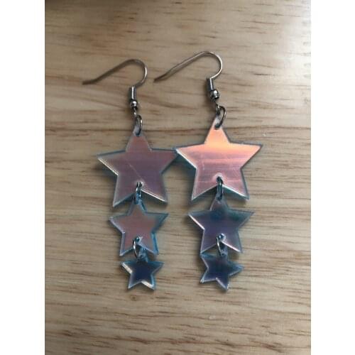 Trendy Jewelry Cute Star Tassel Earrings for Women Acrylic Long Change Color Harajuku Earrings Korea Aesthetic 90s Accessories