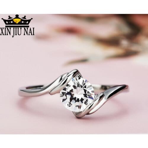 New Microgeometry AAA Geometry Zircon Simple Diamond 925s Ring For WomenNew 2018 Color Zircon Stones Ring For Women Wedding 6-10